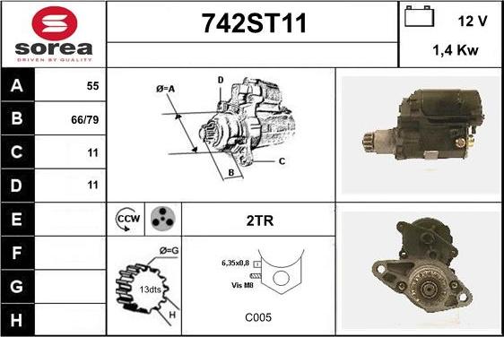 STARTCAR 742ST11 - Starteris autospares.lv