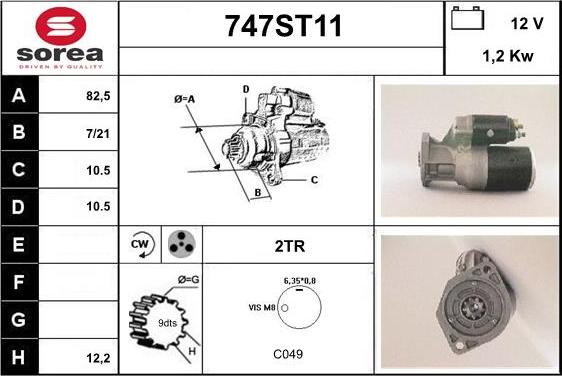 STARTCAR 747ST11 - Стартер www.autospares.lv