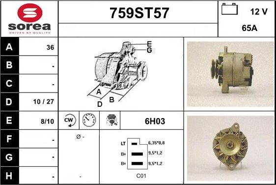 STARTCAR 759ST57 - Ģenerators autospares.lv