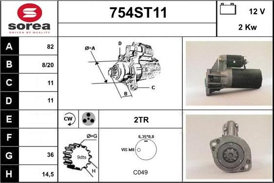 STARTCAR 754ST11 - Starteris autospares.lv