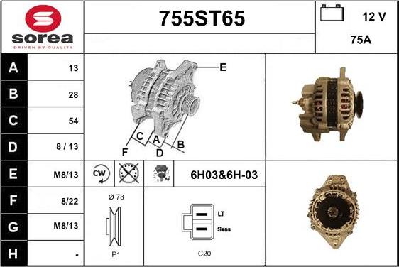 STARTCAR 755ST65 - Ģenerators www.autospares.lv