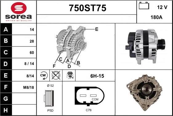 STARTCAR 750ST75 - Ģenerators www.autospares.lv