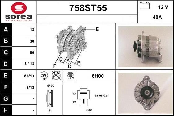 STARTCAR 758ST55 - Генератор www.autospares.lv