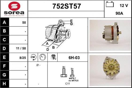 STARTCAR 752ST57 - Ģenerators autospares.lv