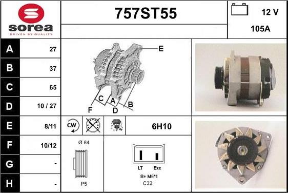 STARTCAR 757ST55 - Ģenerators www.autospares.lv