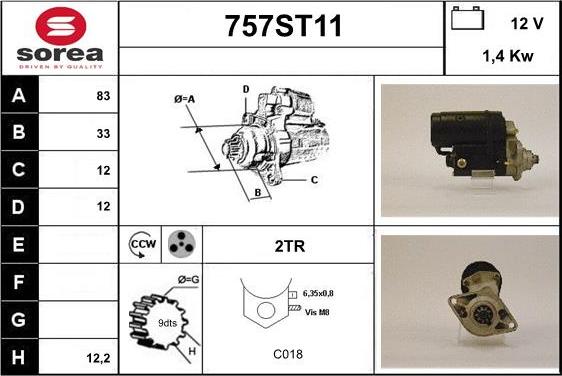 STARTCAR 757ST11 - Starteris www.autospares.lv