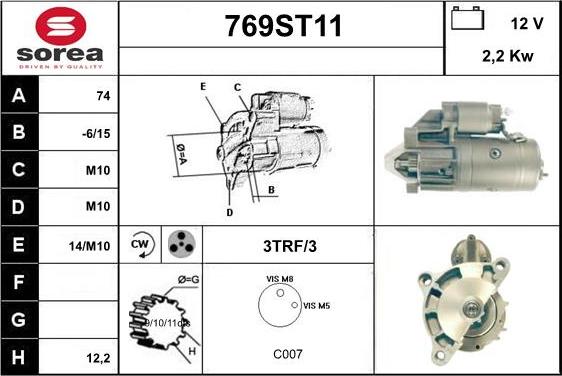 STARTCAR 769ST11 - Starter www.autospares.lv