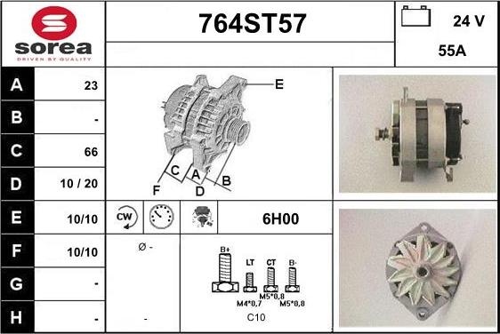 STARTCAR 764ST57 - Ģenerators autospares.lv