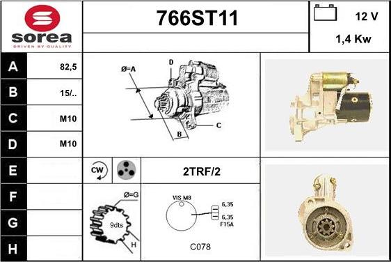 STARTCAR 766ST11 - Стартер www.autospares.lv