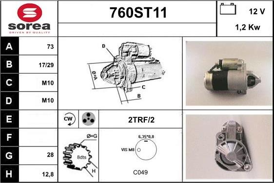 STARTCAR 760ST11 - Starteris www.autospares.lv