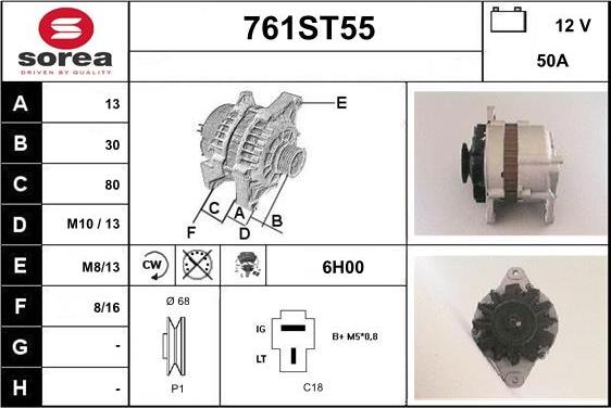 STARTCAR 761ST55 - Alternator www.autospares.lv