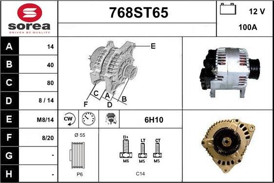 STARTCAR 768ST65 - Ģenerators autospares.lv