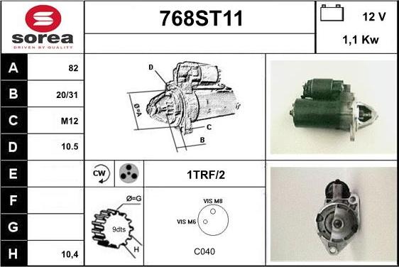 STARTCAR 768ST11 - Starteris autospares.lv