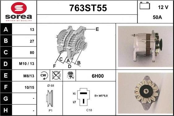 STARTCAR 763ST55 - Alternator www.autospares.lv