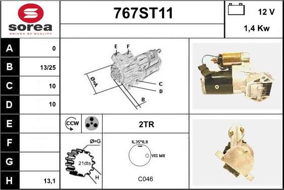 STARTCAR 767ST11 - Starteris www.autospares.lv