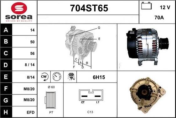 STARTCAR 704ST65 - Ģenerators autospares.lv