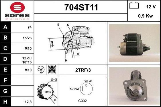 STARTCAR 704ST11 - Starteris autospares.lv