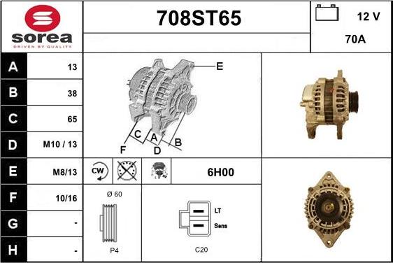 STARTCAR 708ST65 - Ģenerators www.autospares.lv