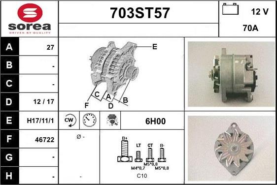 STARTCAR 703ST57 - Ģenerators autospares.lv