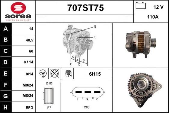 STARTCAR 707ST75 - Генератор www.autospares.lv