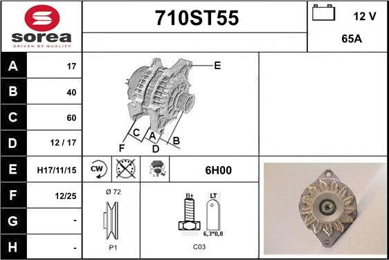 STARTCAR 710ST55 - Ģenerators www.autospares.lv