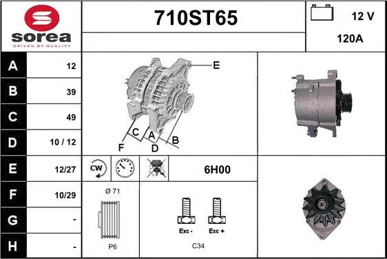 STARTCAR 710ST65 - Ģenerators autospares.lv