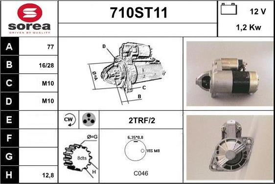 STARTCAR 710ST11 - Starteris autospares.lv