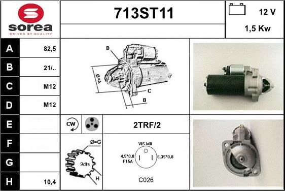 STARTCAR 713ST11 - Starter www.autospares.lv