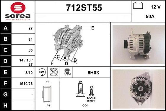 STARTCAR 712ST55 - Ģenerators www.autospares.lv