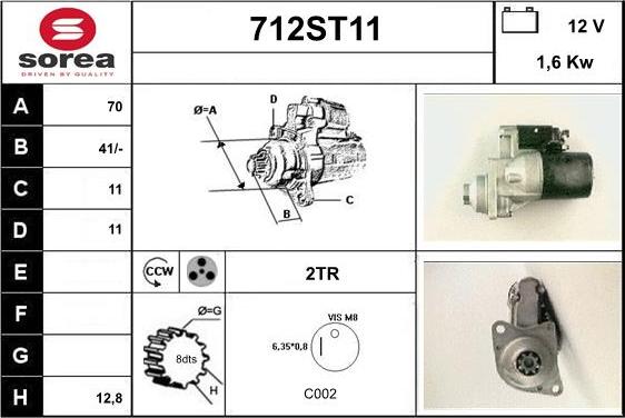 STARTCAR 712ST11 - Starteris www.autospares.lv