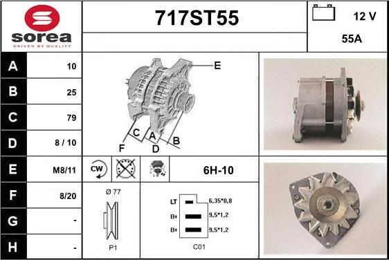 STARTCAR 717ST55 - Alternator www.autospares.lv