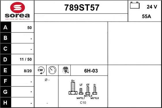 STARTCAR 789ST57 - Ģenerators www.autospares.lv