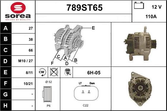 STARTCAR 789ST65 - Ģenerators autospares.lv