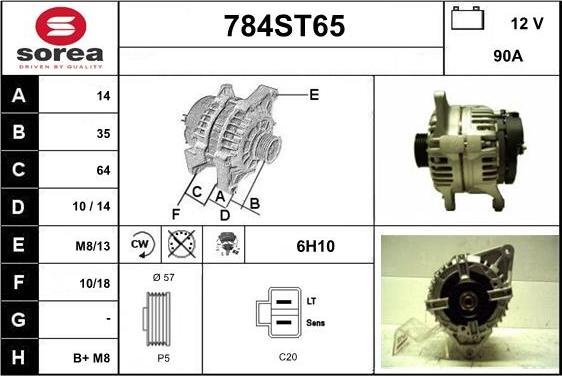 STARTCAR 784ST65 - Генератор www.autospares.lv