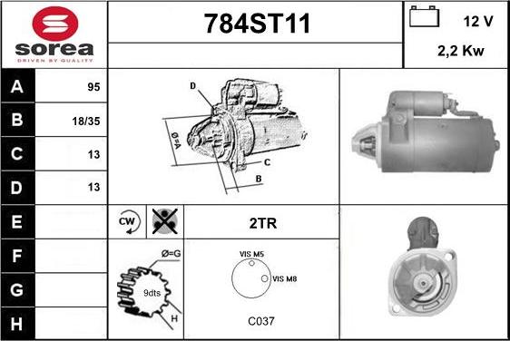 STARTCAR 784ST11 - Стартер www.autospares.lv