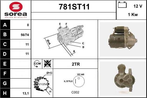 STARTCAR 781ST11 - Стартер www.autospares.lv