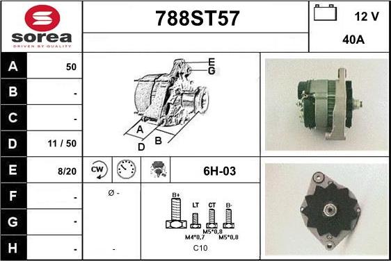 STARTCAR 788ST57 - Alternator www.autospares.lv