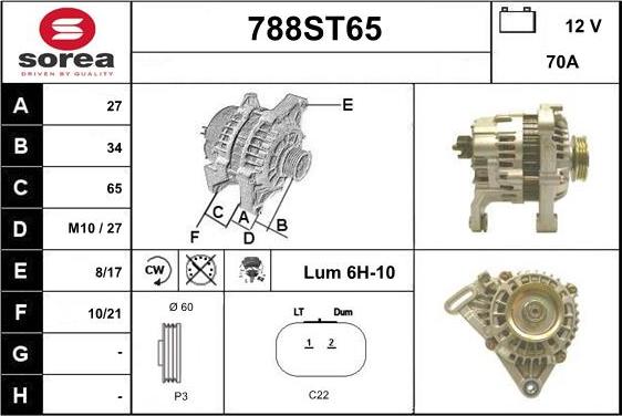 STARTCAR 788ST65 - Генератор www.autospares.lv