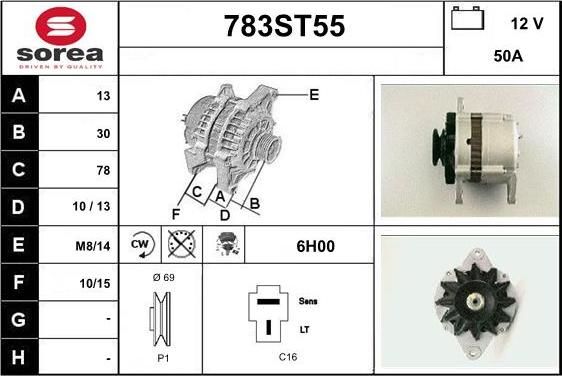 STARTCAR 783ST55 - Ģenerators autospares.lv