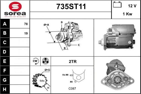 STARTCAR 735ST11 - Starteris www.autospares.lv