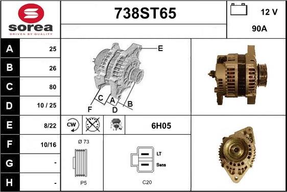 STARTCAR 738ST65 - Ģenerators www.autospares.lv