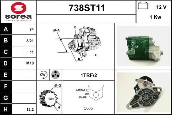 STARTCAR 738ST11 - Starteris www.autospares.lv