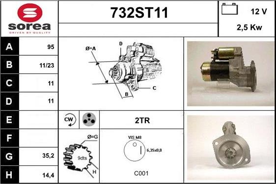 STARTCAR 732ST11 - Starteris autospares.lv