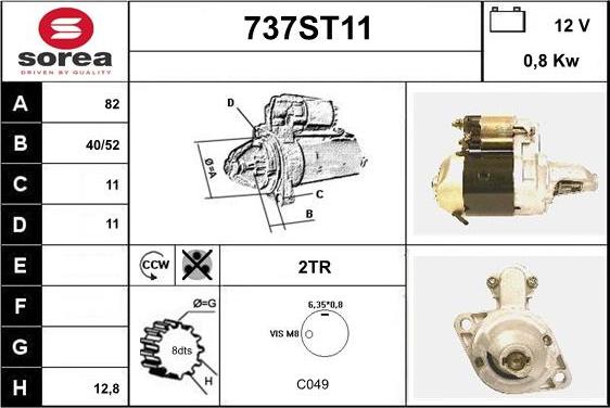 STARTCAR 737ST11 - Starteris www.autospares.lv