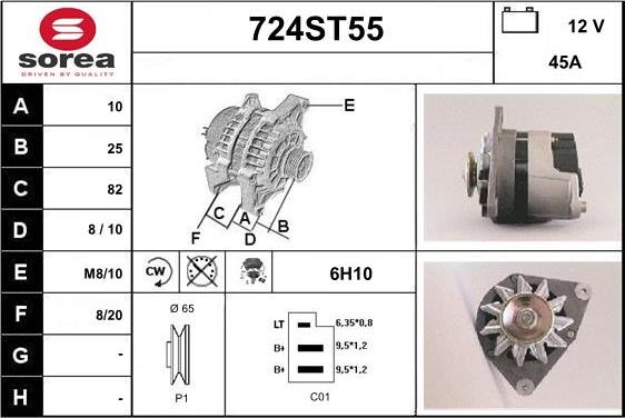 STARTCAR 724ST55 - Генератор www.autospares.lv