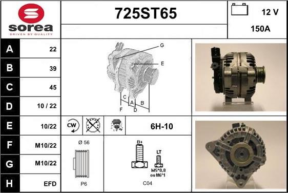 STARTCAR 725ST65 - Ģenerators www.autospares.lv