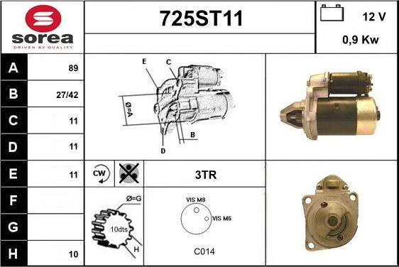 STARTCAR 725ST11 - Starteris autospares.lv