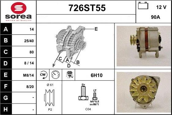 STARTCAR 726ST55 - Ģenerators www.autospares.lv