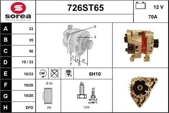 STARTCAR 726ST65 - Ģenerators www.autospares.lv