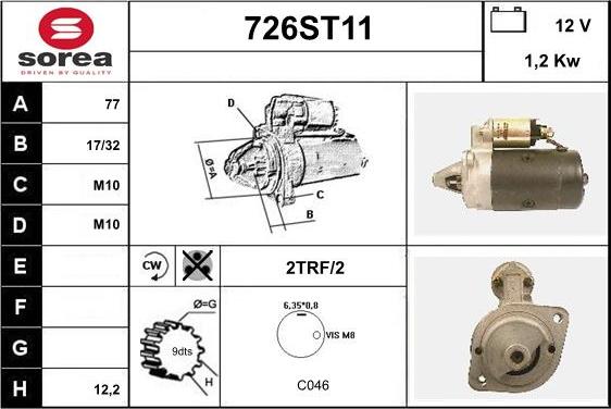 STARTCAR 726ST11 - Starteris autospares.lv